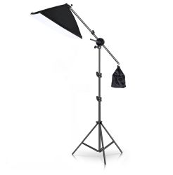 Фотостудиен комплект софтбокс с рамо жираф, 135W крушка, торба тежест