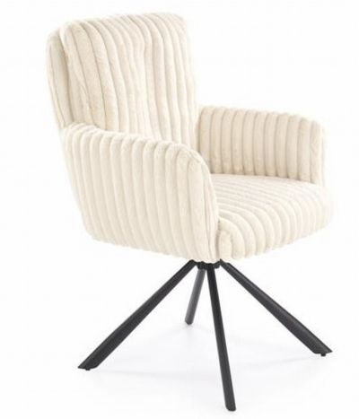 Трапезен стол К-572 с функция въртене крем и черно