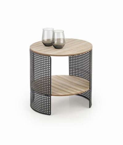 Помощна маса TRAFICA кръгла натурално и черно