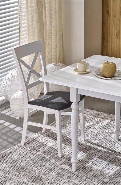 Разтегателна трапезна маса NELSON в бяло – функционален механизъм 160–200 см, стабилна конструкция и изчистен дизайн за модерна трапезария