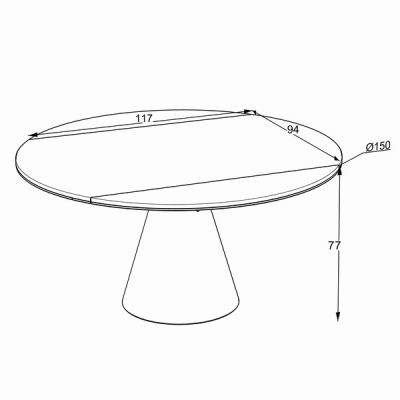 Кръгла разтегателна трапезна маса YANDAN – меден дъб и черно с механизъм за разтягане, здрава конструкция и модерен дизайн за уютна трапезария